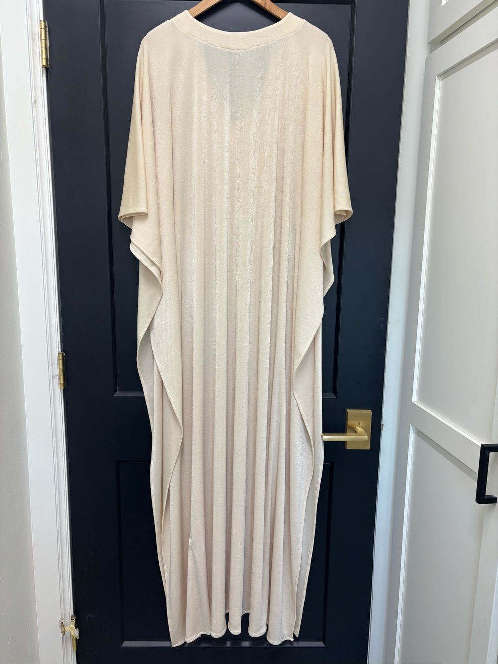 Ripley Rader Los Angeles Champagne Shimmer Caftan Maxi Dress Size 1 small w/flaw - Picture 6 of 11